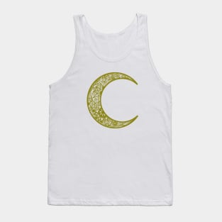 Green Henna Crescent Moon Tank Top